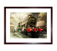 Wee Blue Coo Steam Train Vintage Colour Photo Framed Wall Art Print