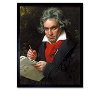 Wall Art Print Music Composer Ludwig Van BeethovenPortrait Painting Joseph Karl Stieler Art Framed Artery8 Black W12 inch x H16 inch