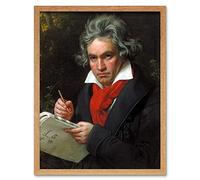 Wee Blue Coo Stieler Composer Ludwig Van Beethoven Art Print Framed Poster Wall Decor 12X16 Inch