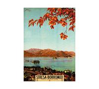 Wee Blue Coo Stresa Borromeo Lake Maggiore Italy Travel Ad Picture Wall Art Print