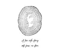 Wee Blue Coo Strong Roots Storm Scotland Map Tree Rings Art Print