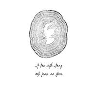 Wee Blue Coo Strong Roots Storm Scotland Map Tree Rings Art Print Poster Wall Decor 12X16 Inch
