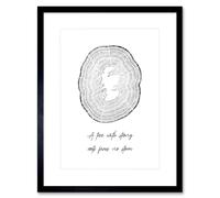 Wee Blue Coo Strong Roots Storm Scotland Map Tree Rings Framed Art Print