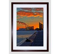 Wee Blue Coo Sunset Copenhagen Harbor Sunset Art Picture Framed Wall Art Print