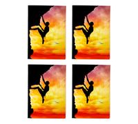 Wee Blue Coo Sunset Rock Climber Art Cards Adventure Any Occasion Pack of 4 A6 in Orange | Size: 4 Pack Wee Blue Coo Orange 4 Pack