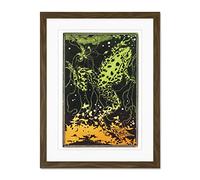 Wee Blue Coo Swimming Frog Julie De Graag Large Framed Art Print Wall Poster 18x24 inch