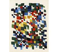 Wee Blue Coo Taches Quads Squares Sophie Taeuber-Arp Art Print Poster Wall Decor 12X16 Inch