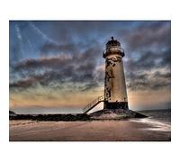 Wee Blue Coo Talacre Lighthouse Ghostly Coast Beach Rustic Photo Art Canvas Print
