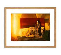 Artery8 Wall Art Print Tanner The Annunciation Painting Artwork Framed 9X7 Inch in Light Oak | Size: W7" x H9" Artery8 Light Oak W7" x H9"
