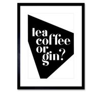 Wee Blue Coo Tea Coffee Or Gin Artwork Framed Wall Art Print 12X16 Inch