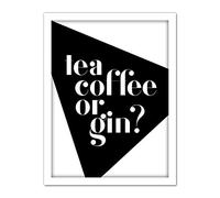 Wee Blue Coo Tea Coffee Or Gin Artwork Framed Wall Art Print 18X24 Inch