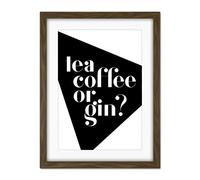 Wee Blue Coo Tea Coffee Or Gin Artwork Framed Wall Art Print 18X24 Inch