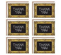 Wee Blue Coo Thank You Cards 6 Pack - Blackboard Teacher Gold Frame Set Cards