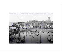 Wee Blue Coo THE HARBOUR MARGATE KENT ENGLAND 1897 OLD BW BLACK FRAMED ART PRINT B12X1165