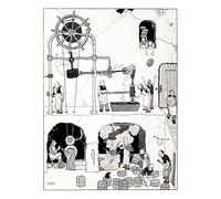 Wee Blue Coo The Man Heath Robinson Art Print Poster Wall Decor 12X16 Inch
