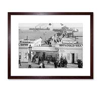 Wee Blue Coo The Pier Clacton On Sea Vintage History Old BW Framed Wall Art Print