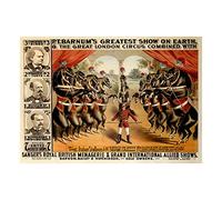Wee Blue Coo Theatre Ad Circus Barnum Dancing Horses Greatest Show Wall Art Print