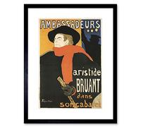 Wee Blue Coo Theatre Cabaret Aristide Bruant Toulouse-lautrec Retro Ad Framed Wall Art Print