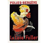 Wee Blue Coo Theatre Cultural Cabaret Folies Bergere Loie Fuller Paris France Art Print Poster Wall Decor 12X16 Inch