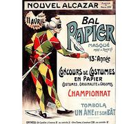 Wee Blue Coo Theatre Cultural Masked Ball Harlequin France Vintage Advertising Art Print Poster Wall Decor 12X16 Inch