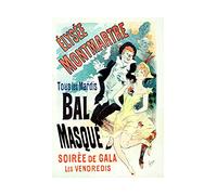 Wee Blue Coo Theatre Masked Ball Montmartre Paris Advert Wall Art Print