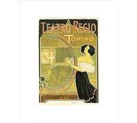 Wee Blue Coo THEATRE MUSIC ROYAL TEATRO REGIO TURIN ITALY HARP VINTAGE ART PRINT B12X700