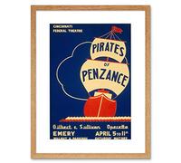 Wee Blue Coo Theatre Pirates Penzance Gilbert Sullivan Cincinnati Vintage Art Framed Wall Art Print