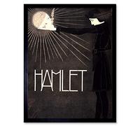 Wall Art Print Theatre Stage Play Hamlet Shakespeare Netherlands Vintage Black and White Art Framed Artery8 Black W12 inch x H16 inch