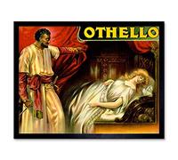Wee Blue Coo Theatre Stage Play Othello Shakespeare Desdemona Tragedy Art Print Framed Poster Wall Decor 12X16 Inch