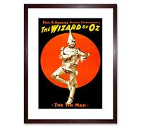 Wee Blue Coo Theatre Vintage Advert Wizard OZ Tin Man Framed Wall Art Print