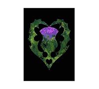 Wee Blue Coo THISTLE SCOTTISH SCOTLAND FLOWER ABSTRACT BLACK FRAMED ART PRINT B12X13743
