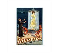 Wee Blue Coo THURSTON KELLARS SUCCESSOR THE MAGICIAN VINTAGE ADVERT FRAMED ART PRINT B12X2559