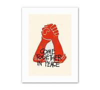 Wee Blue Coo Together Peace Hand Fist Political Canvas Art Print