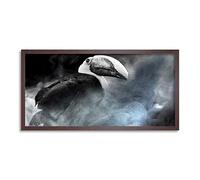 Wee Blue Coo Toucan Bird Misty Effect Long Panel Framed Wall Art Print
