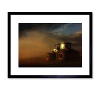Wee Blue Coo Tractor Farm Dusty Dark Art Framed Wall Art Print