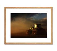 Wee Blue Coo Tractor Farm Dusty Dark Art Framed Wall Art Print