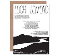 Artery8 Traditional Scottish Song Lyrics Loch Lomond Greetings Card in Black Artery8 Black