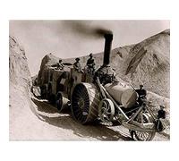 Wee Blue Coo Transport Antique Traction Engine Steam Tractor Art Print Poster Wall Decor 12X16 Inch