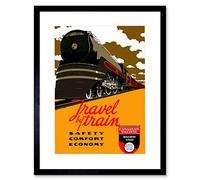 Wee Blue Coo Transport Train Canadian Pacific Railway Canada Picture Framed Wall Art Print