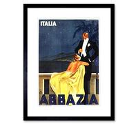 Wee Blue Coo TRAVEL ABBAZIA ITALY STARS MILAN VINTAGE RETRO ADVERTISING FRAMED PRINT F97X6961