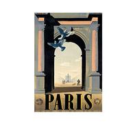 Wee Blue Coo Travel Ad Paris France Cleopatra Needle Arc Triomphe Wall Art Print