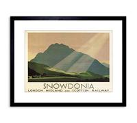 Wee Blue Coo TRAVEL AD RAILWAY RAIL SNOWDONIA WALES MOUNTAIN SUN FRAMED PRINT F97X6885