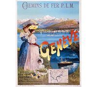 Wee Blue Coo Travel Ad Vintage D'Alesi Plm Railway Company Geneva Art Print Poster Wall Decor 12X16 Inch