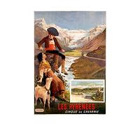 Wee Blue Coo Travel Ad Vintage D'alesi Pyrenees Cirque De Gavarnie Wall Art Print