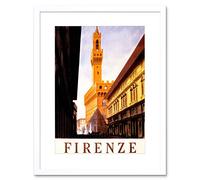Wee Blue Coo Travel Ad Vintage Firenze Florence Italy Framed Wall Art Print