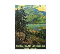 Wee Blue Coo Travel Adirondack Mountains Lake Placid USA Tree Wall Art Print