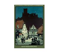 Wee Blue Coo Travel Advert Kaysersberg France Ruin Castle Village Wall Art Print