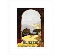 Wee Blue Coo Travel Alassio Sun Sand Beach Arch Riviera Italy Vintage Ad Art Wall Art Print