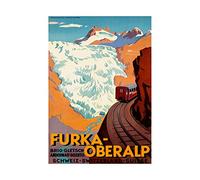 Wee Blue Coo Travel Alpine Railway Switzerland Avalanche Snow Wall Art Print