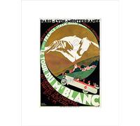 Wee Blue Coo TRAVEL ALPS MOUNTAIN MONT BLANC COACH TOUR FRANCE FRAMED ART PRINT B12X7265